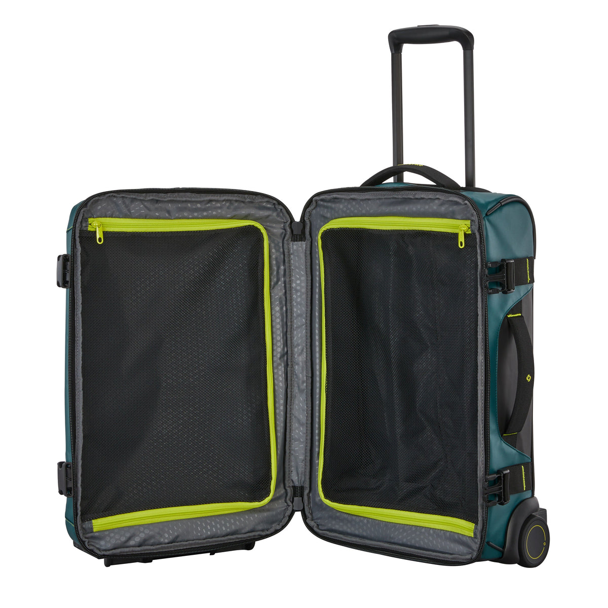Samsonite Prodiver Wheeled Duffle (55/20) in the color Dark Teal/Lime.