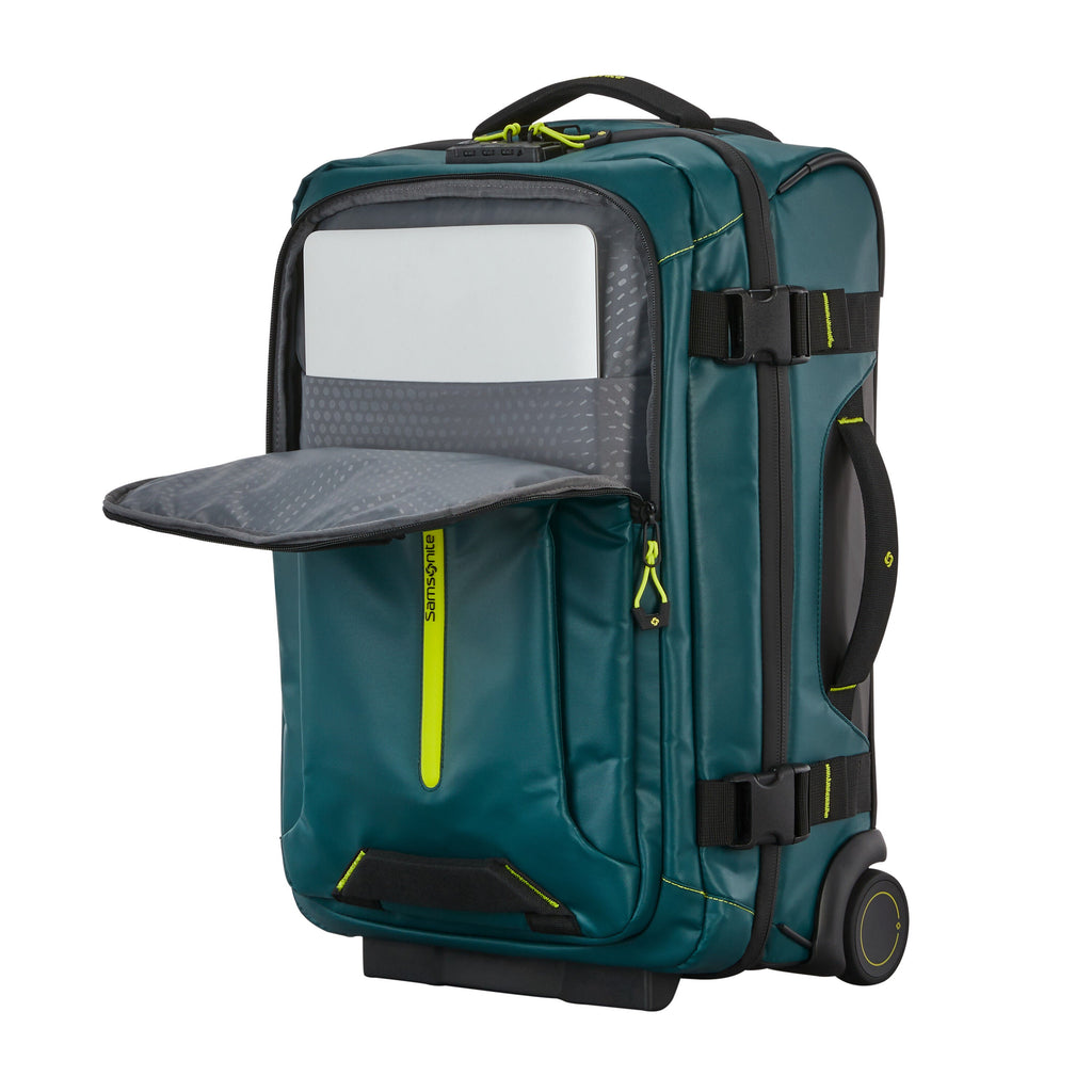 Samsonite Prodiver Wheeled Duffle (55/20) in the color Dark Teal/Lime.