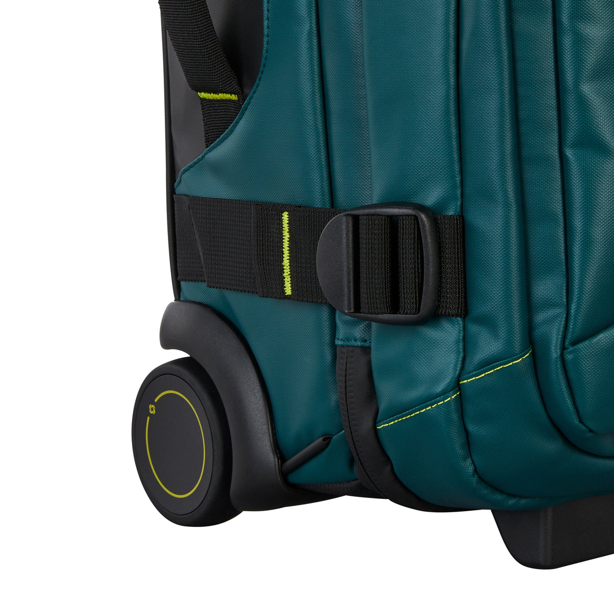 Samsonite Prodiver Wheeled Duffle (55/20) in the color Dark Teal/Lime.