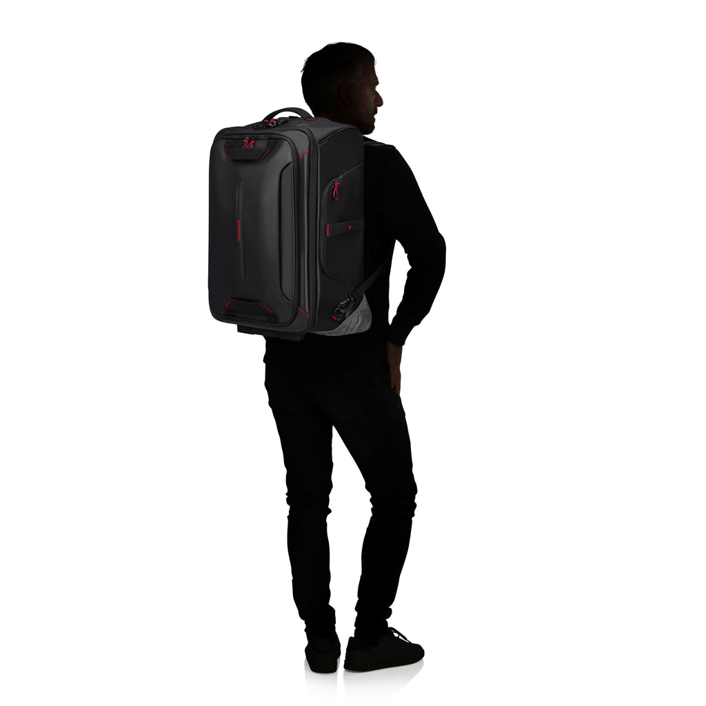 Samsonite EcoDiver Wheeled Duffle Backpack (55/20) in the color Black.