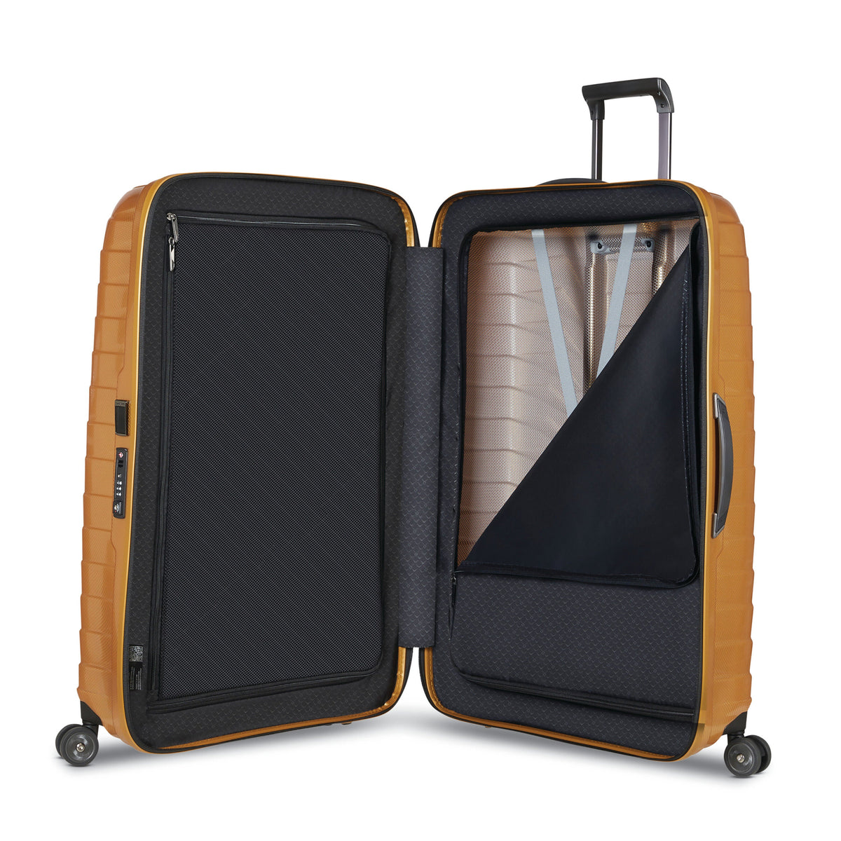 Samsonite Proxis Spinner Large (28) in the color Honey Gold.