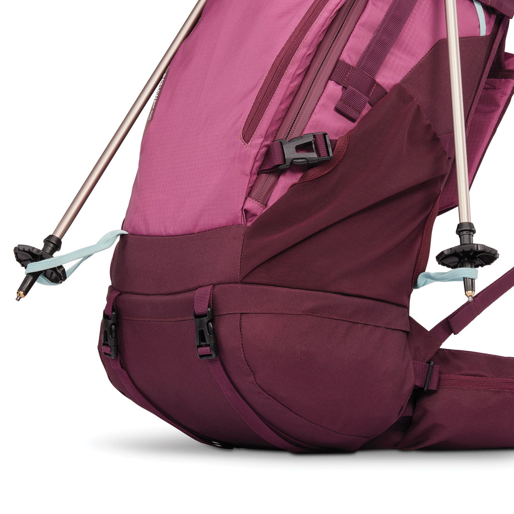 High Sierra Pathway 2.0 Women 60L Frame Pack in the color Berry/Maroon.