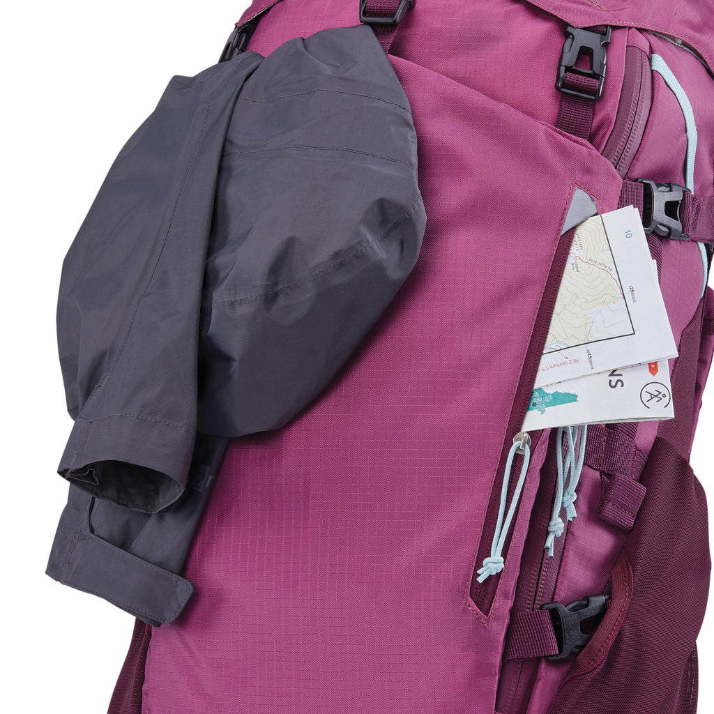High Sierra Pathway 2.0 Women 60L Frame Pack in the color Berry/Maroon.