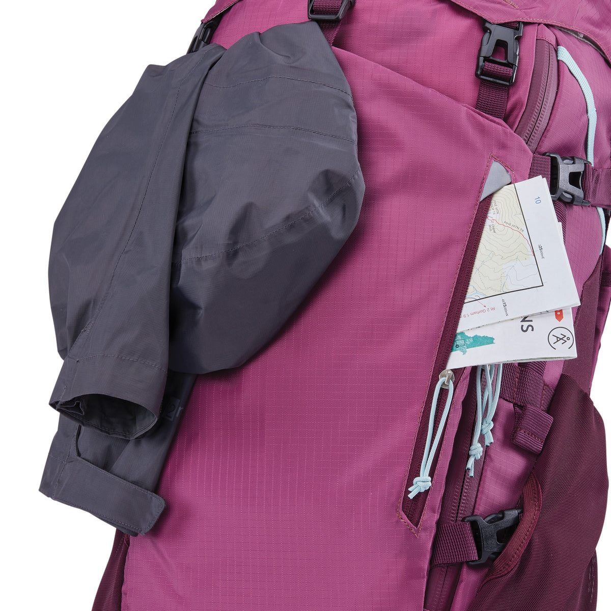 High Sierra Pathway 2.0 Women 60L Frame Pack in the color Berry/Maroon.