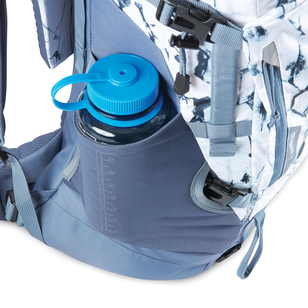 High Sierra Pathway 2.0 Women 60L Frame Pack in the color White Cracked Ice/Grey Blue.