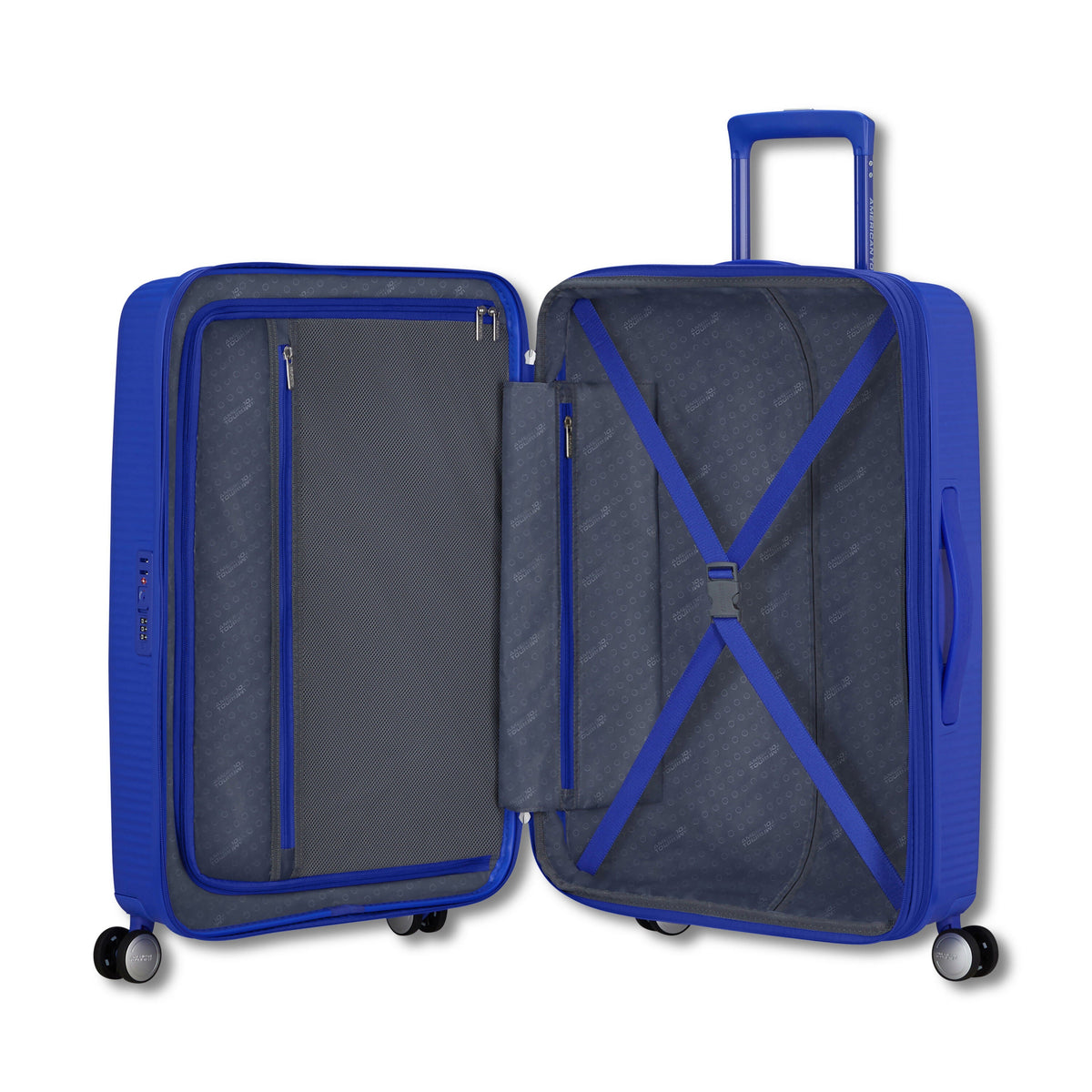 American Tourister Curio 3 Piece Set in the color Cobalt Blue.