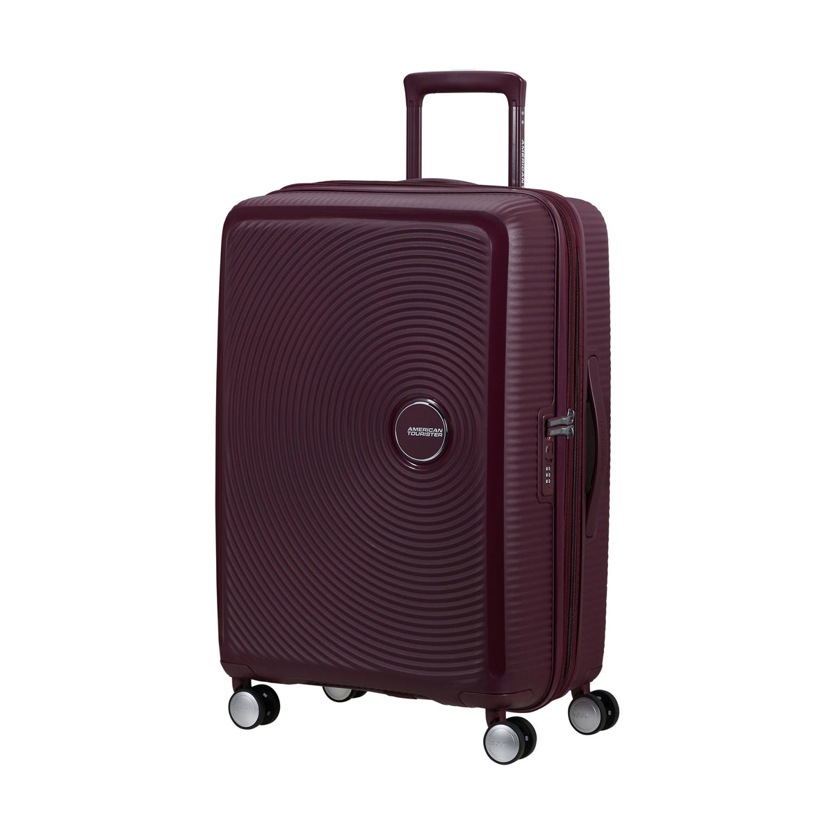 American Tourister Curio Spinner Medium in the color Wild Cherry.