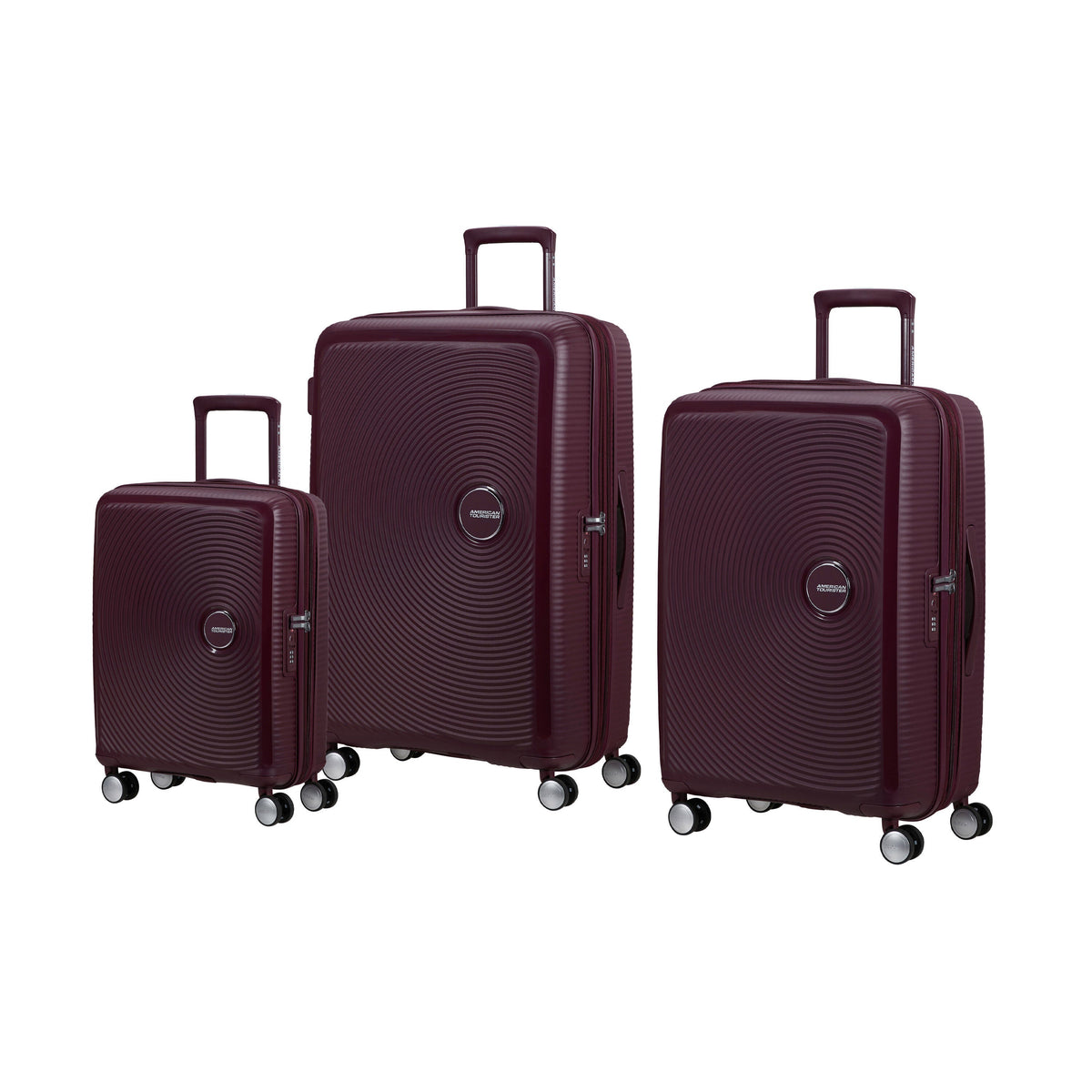 American Tourister Curio 3 Piece Set in the color Wild Cherry.