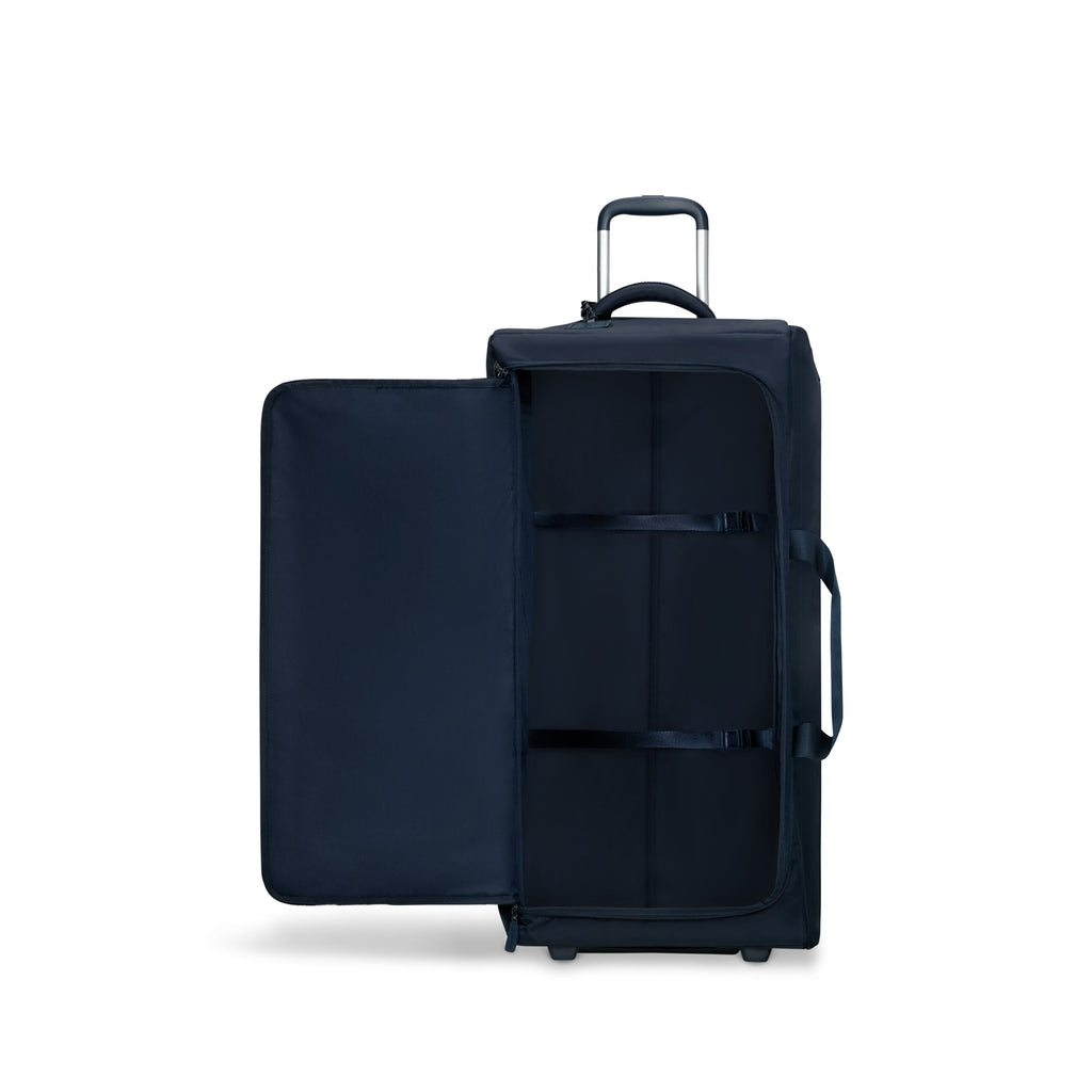 Lipault Foldable Plume Wheeled Duffle (78/29) in the color Midnight Blue.