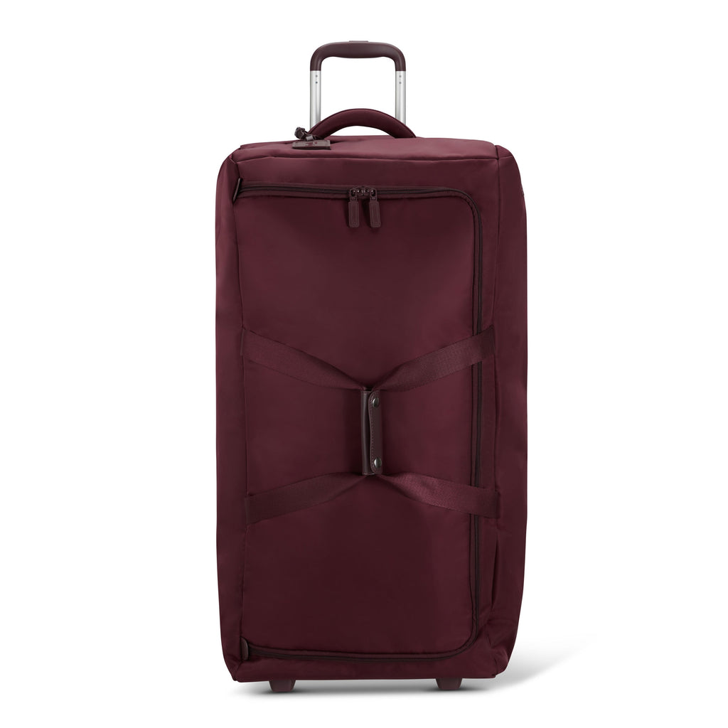 Lipault Foldable Plume Wheeled Duffle (78/29) in the color Bordeaux.