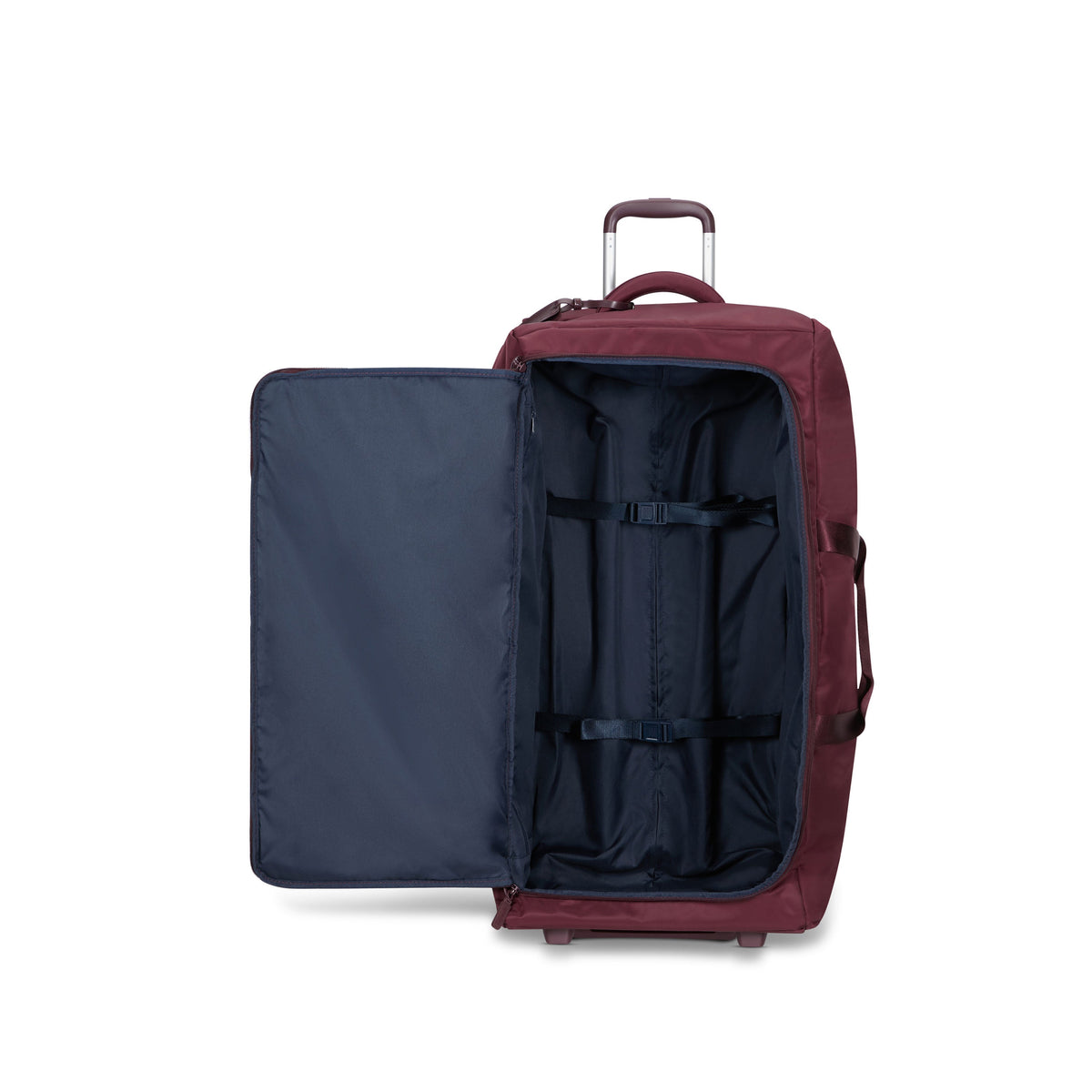 Lipault Foldable Plume Wheeled Duffle (78/29) in the color Bordeaux.