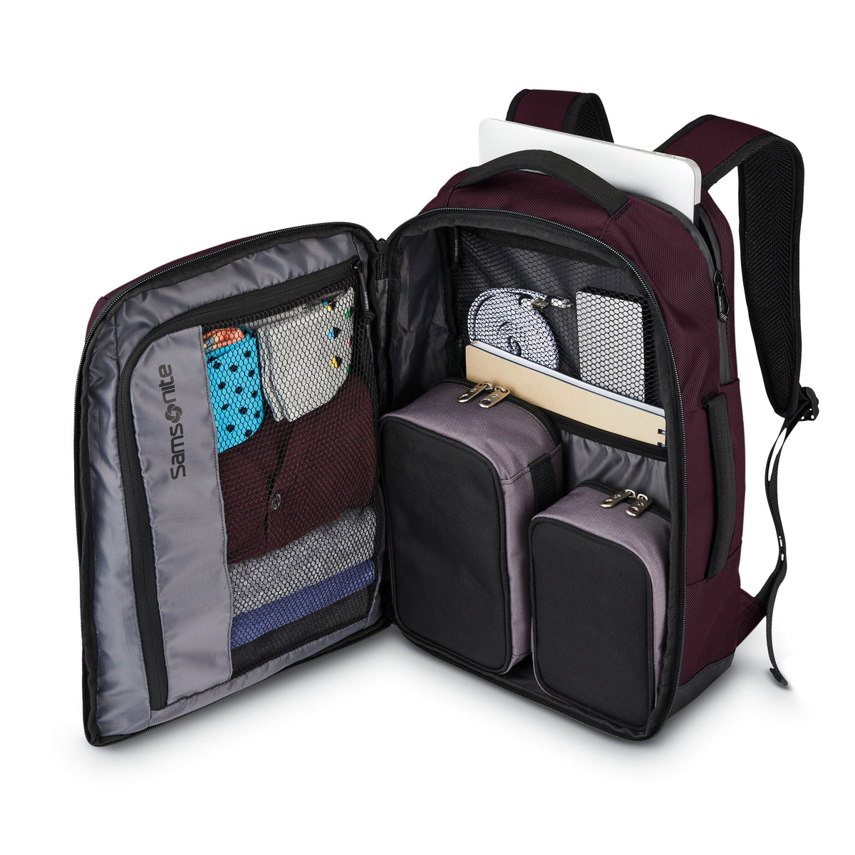 Samsonite Detour Travel Backpack in the color Plum.
