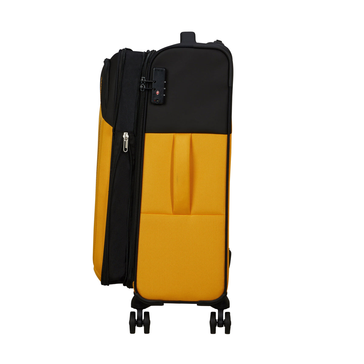 American Tourister Daring Dash Spinner Medium in the color Black/Yellow.
