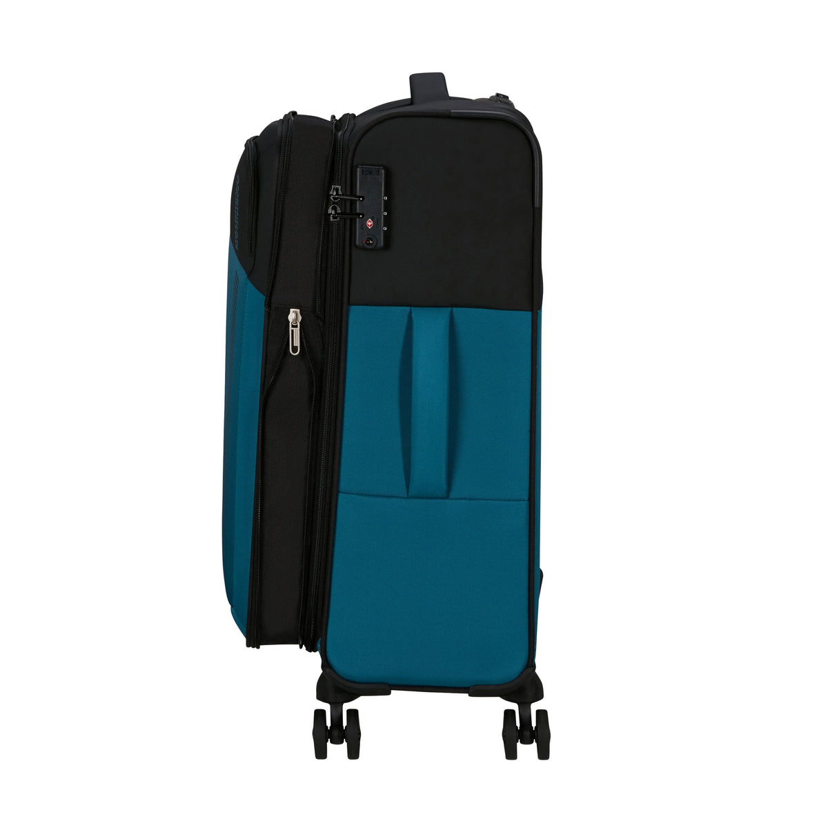 American Tourister Daring Dash Spinner Medium in the color Black/Blue.