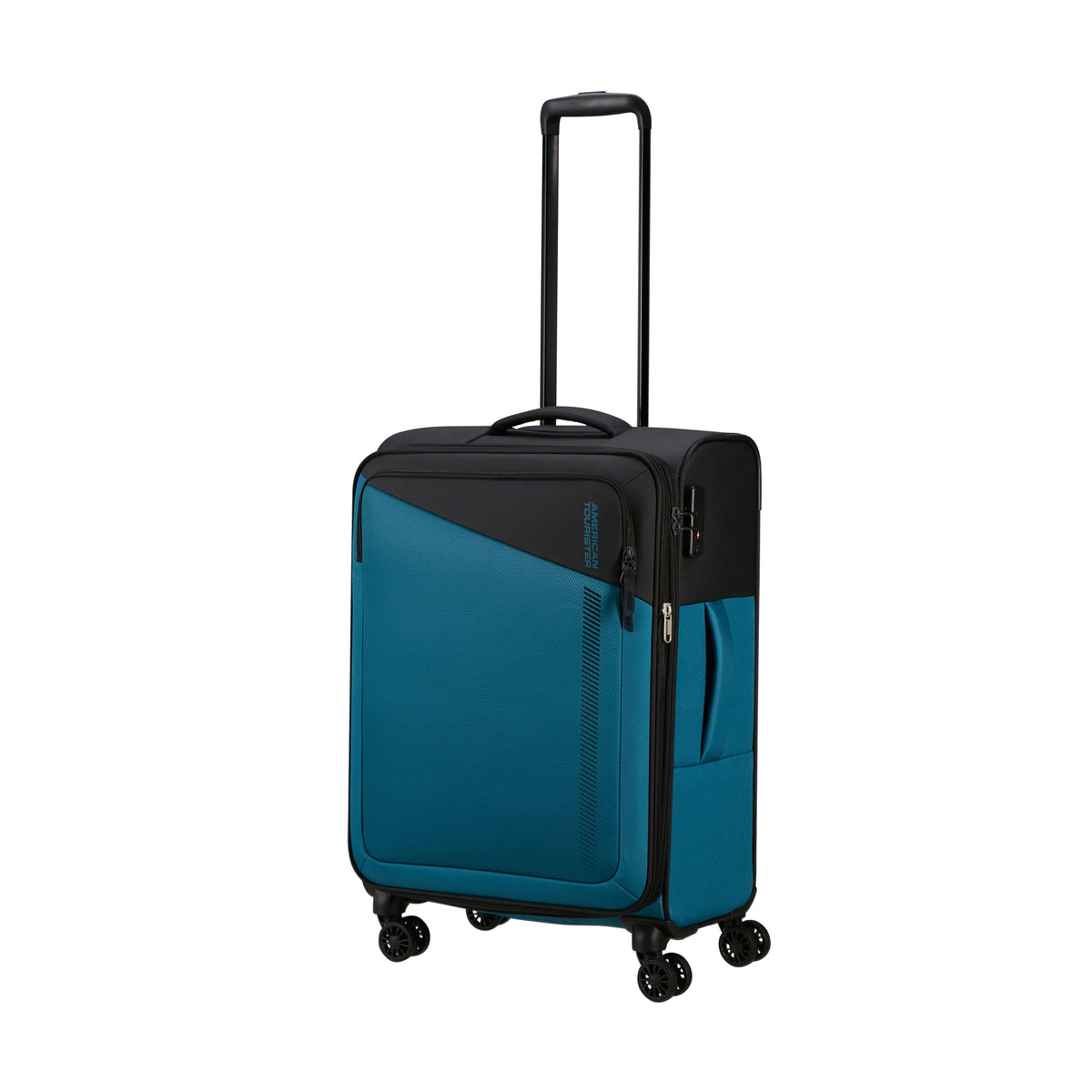 American Tourister Daring Dash Spinner Medium in the color Black/Blue.