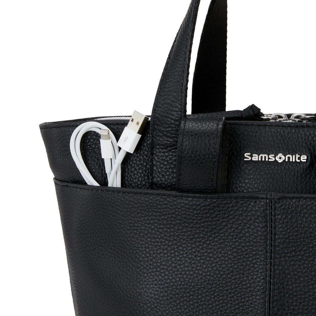Samsonite Women's Convertible Leather Backpack in the color Black.