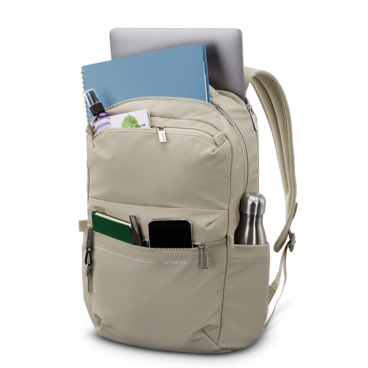 Samsonite Laptop Backpack in the color Limestone Grey.