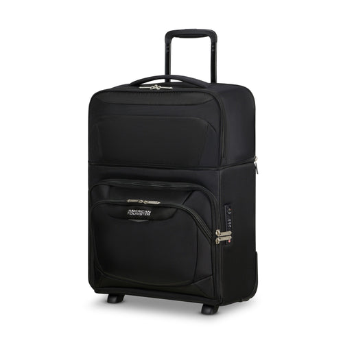 American Tourister SummerRide Expandable Upright Underseater in the color Black.
