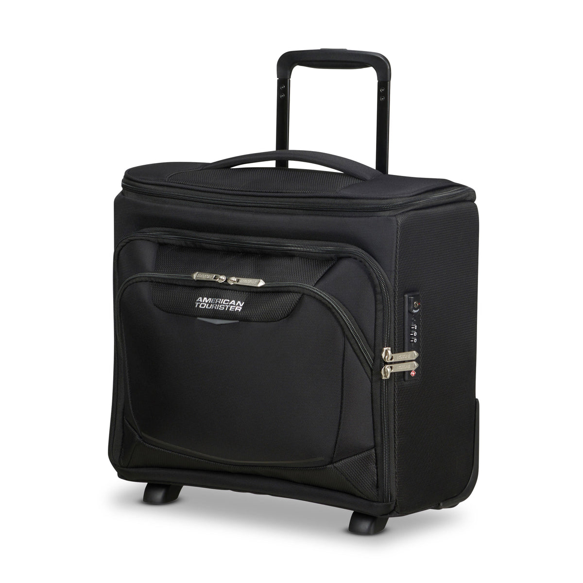 American Tourister SummerRide Expandable Upright Underseater in the color Black.