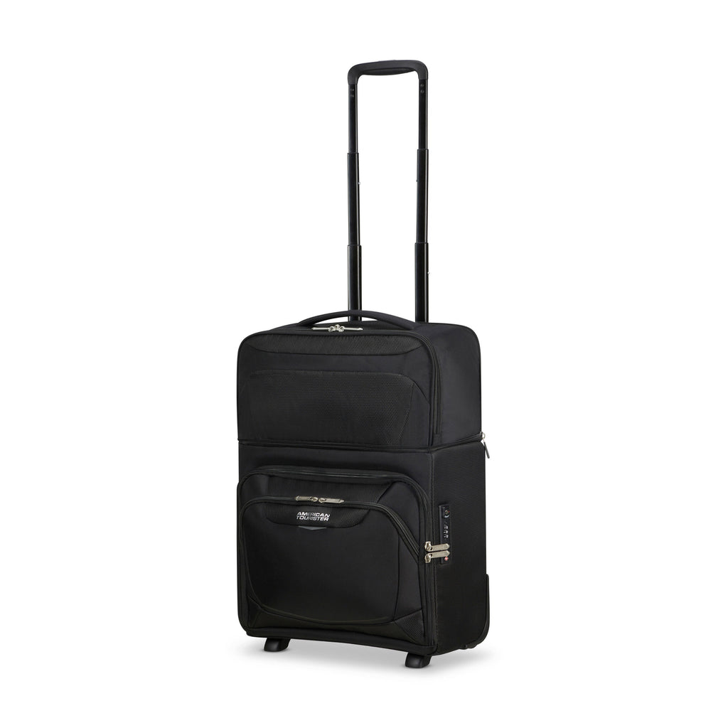 American Tourister SummerRide Expandable Upright Underseater in the color Black.