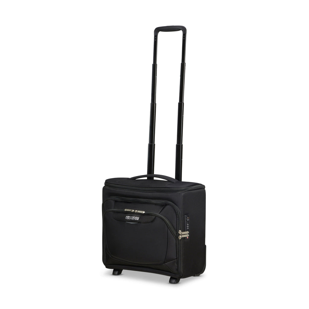 American Tourister SummerRide Expandable Upright Underseater in the color Black.
