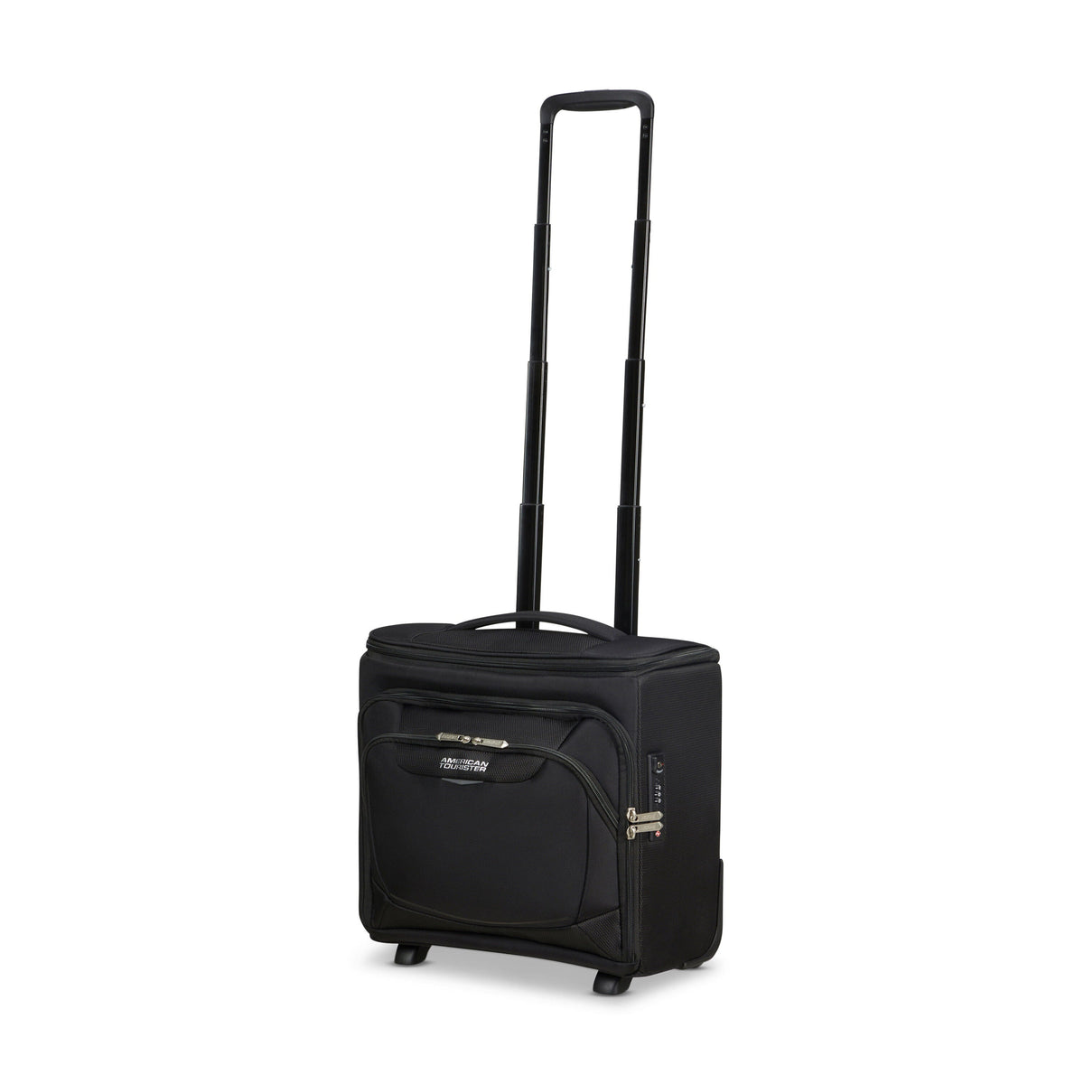 American Tourister SummerRide Expandable Upright Underseater in the color Black.