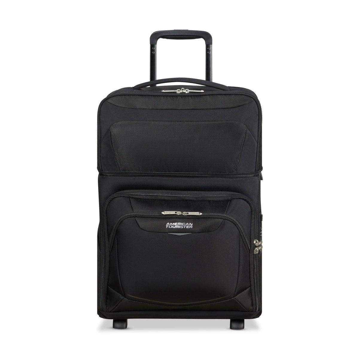 American Tourister SummerRide Expandable Upright Underseater in the color Black.