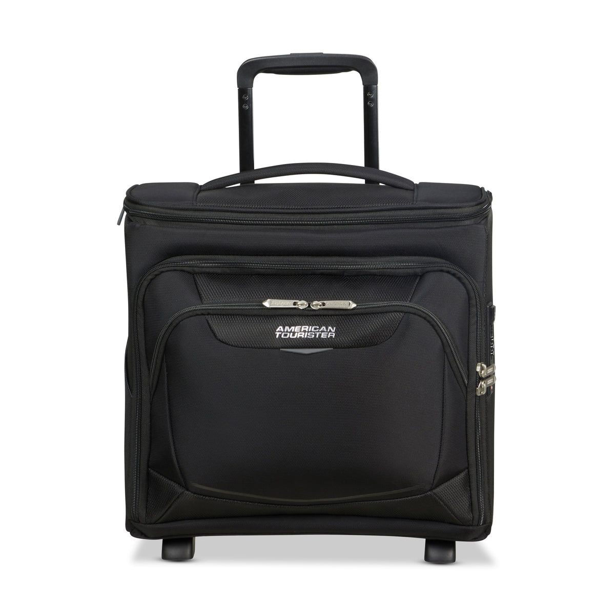 American Tourister SummerRide Expandable Upright Underseater in the color Black.