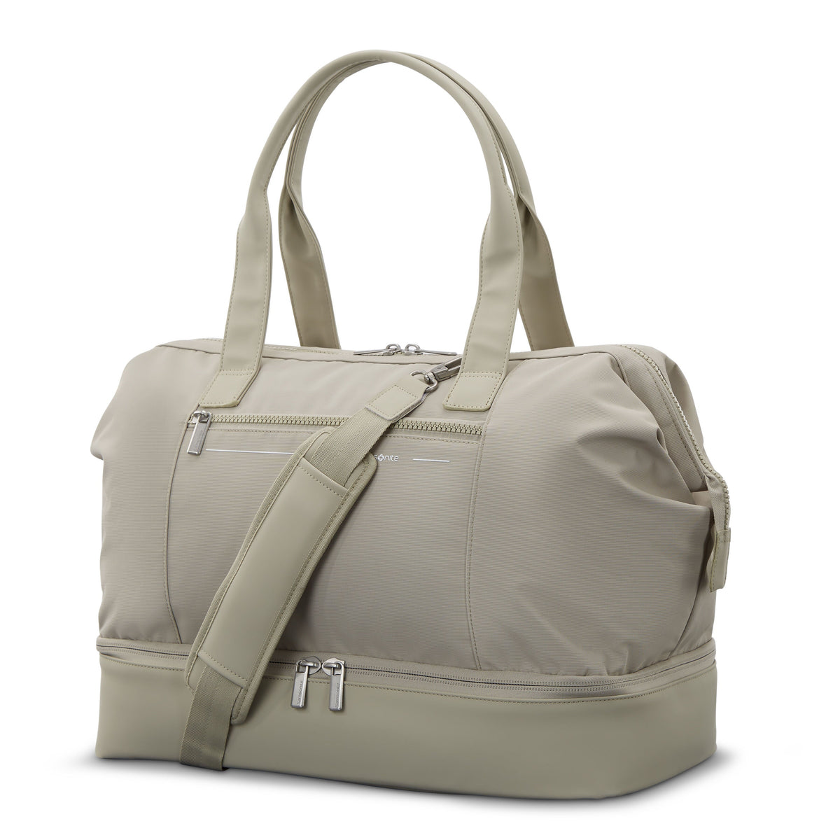 Samsonite Companion Bags Weekender in the color Limestone Grey.