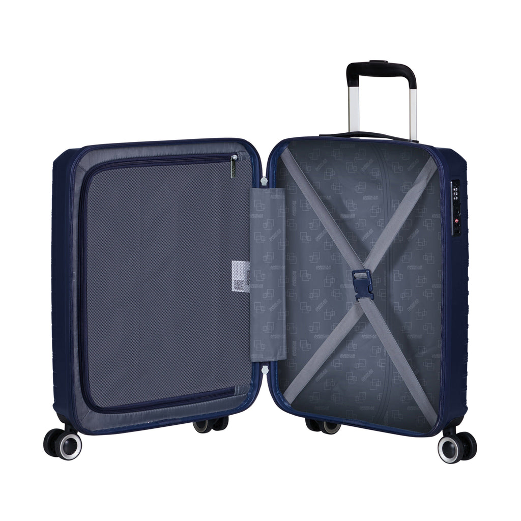 American Tourister Surftime Spinner Carry-On™ in the color Metallic Blue.