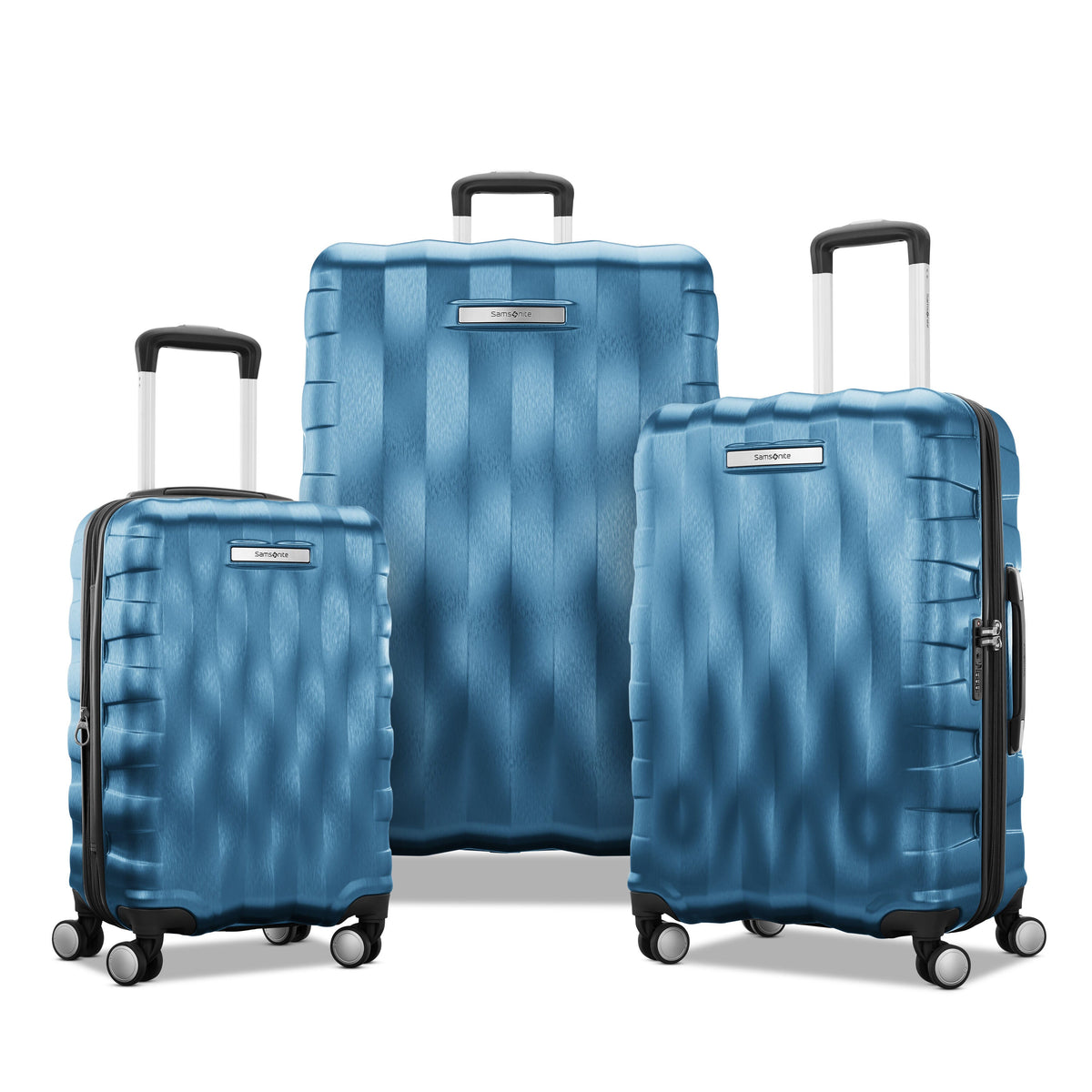 Samsonite Ziplite 6 3-Piece Set (CO/M/L) in the color Adriatic Blue.