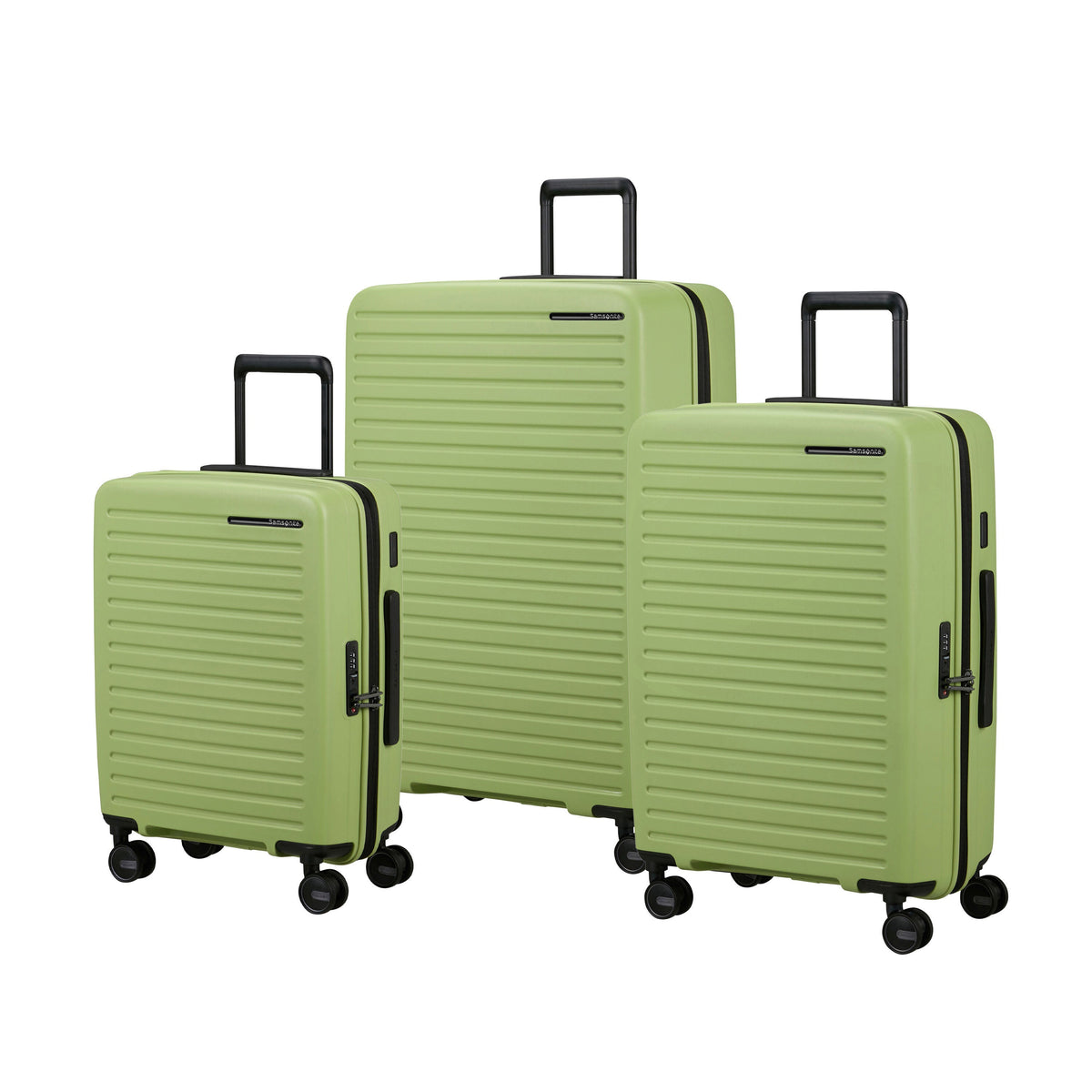 Samsonite RestackD 3 Piece Set in the color Wasabi.