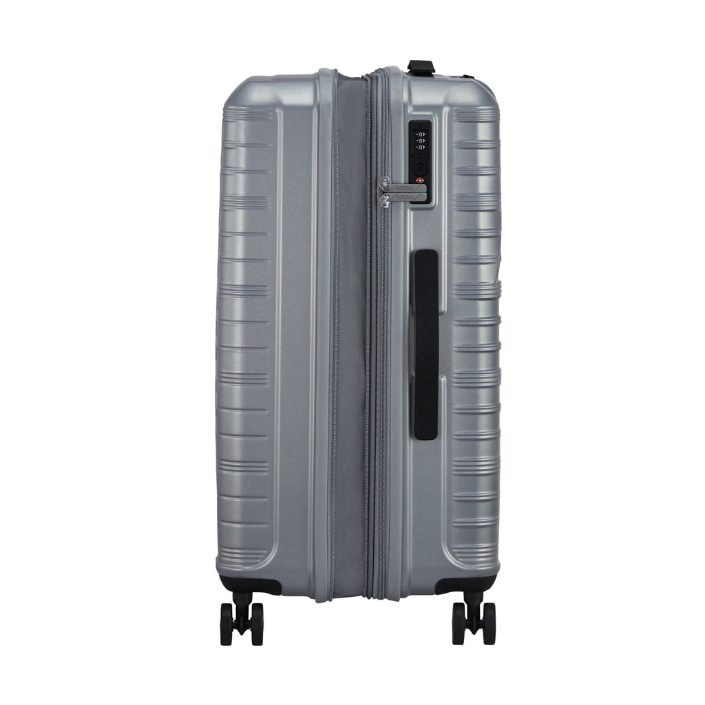American Tourister Surftime Spinner Medium in the color Silver.
