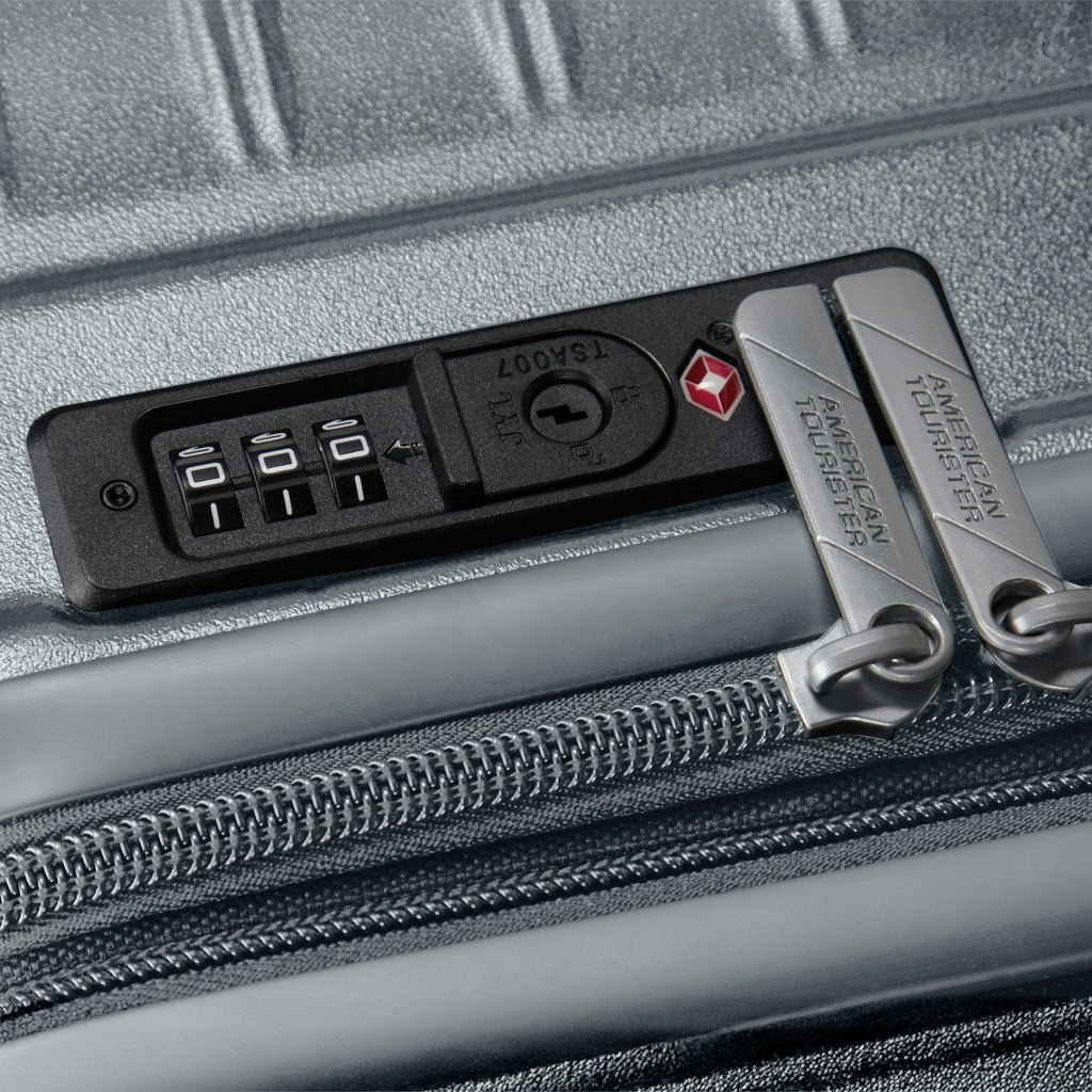 American Tourister Surftime Spinner Medium in the color Silver.