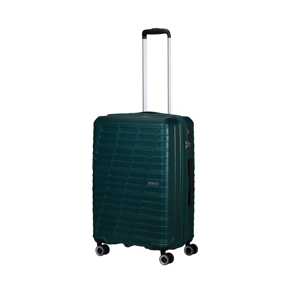 American Tourister Surftime Spinner Medium in the color Metallic Teal.
