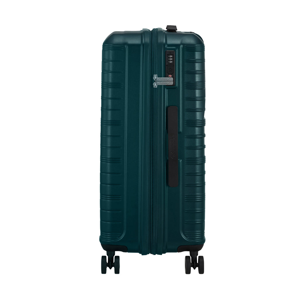 American Tourister Surftime Spinner Medium in the color Metallic Teal.