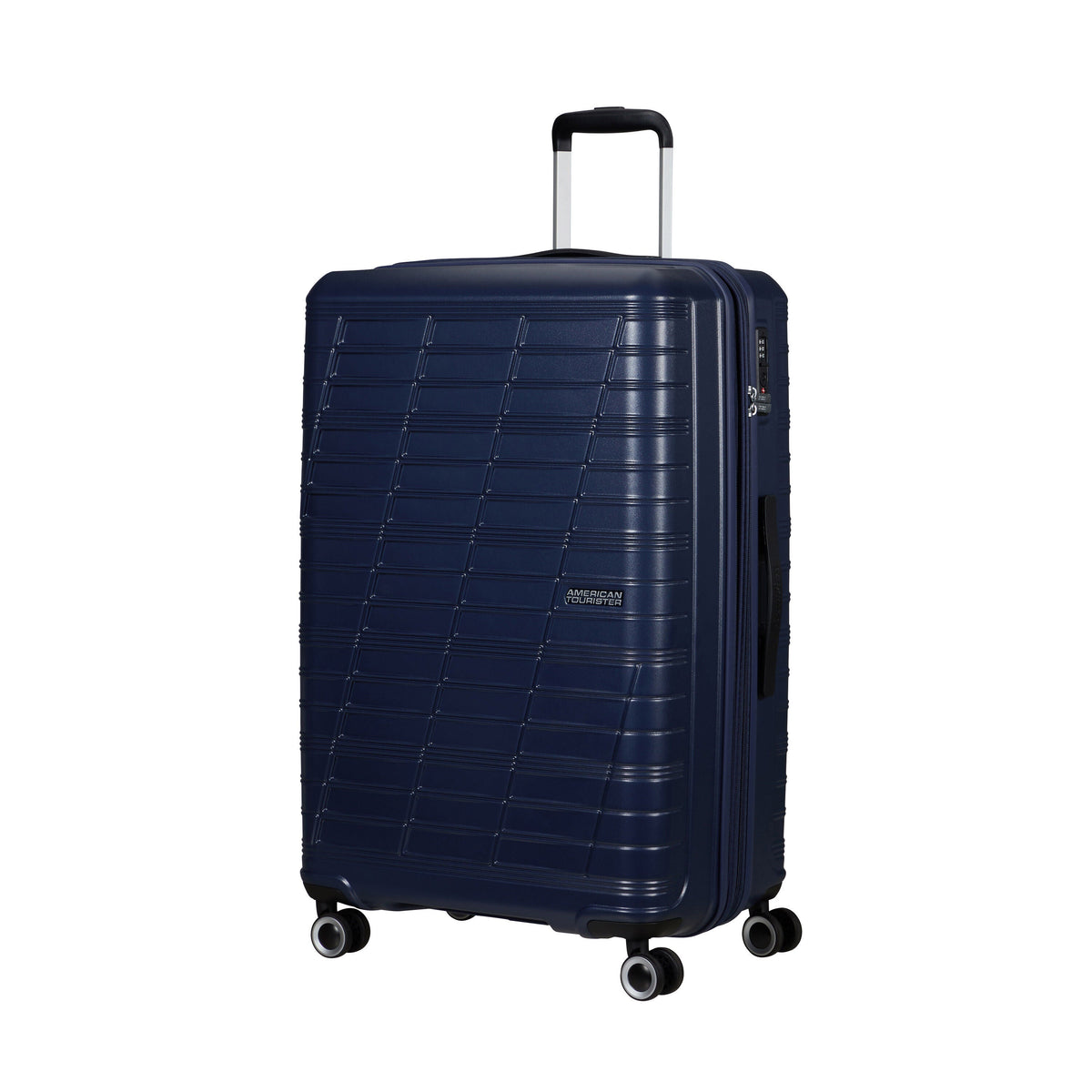American Tourister Surftime Spinner Large in the color Metallic Blue.