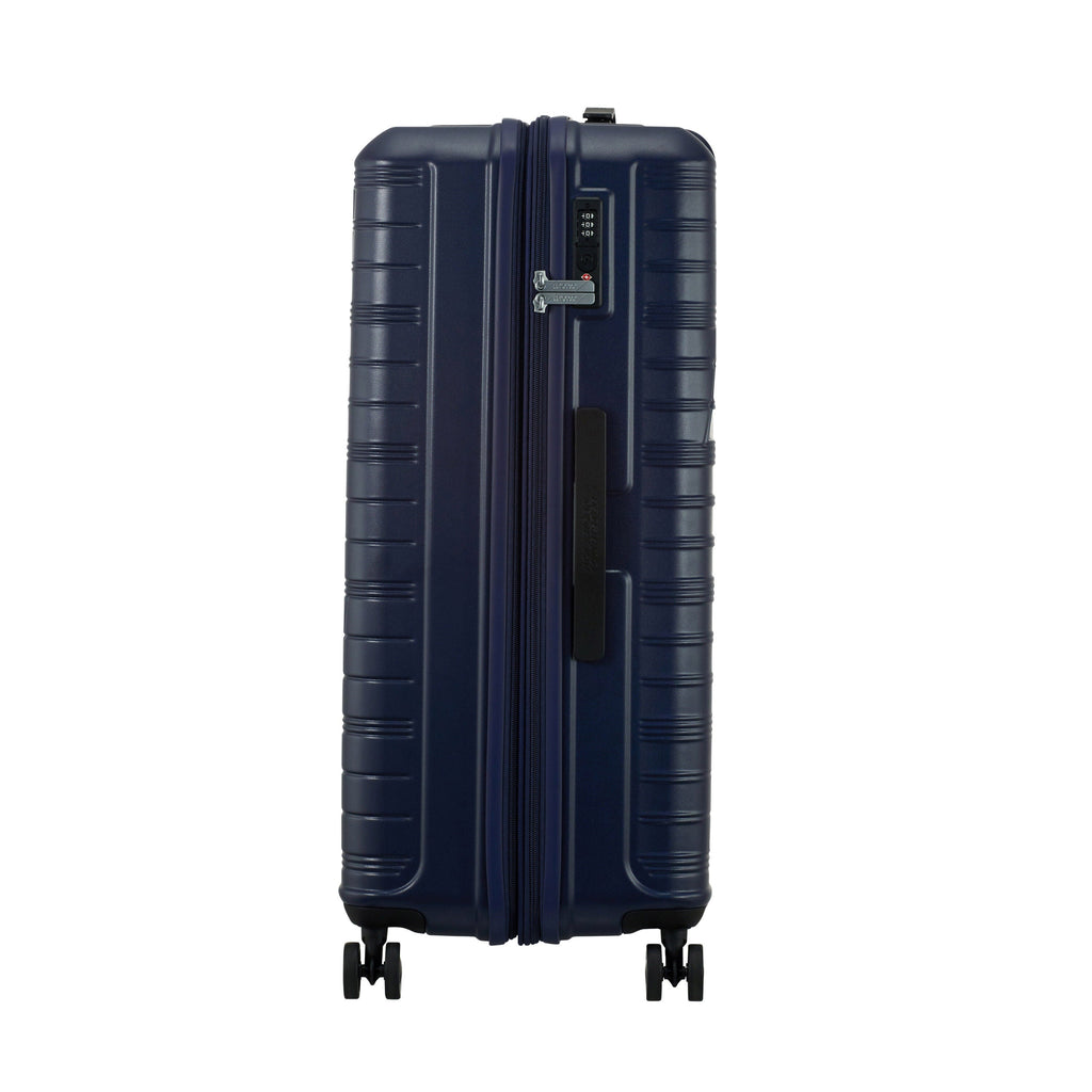 American Tourister Surftime Spinner Large in the color Metallic Blue.