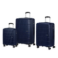 American Tourister Surftime Spinner 3 Piece Set (CO/M/L) in the color Metallic Blue.