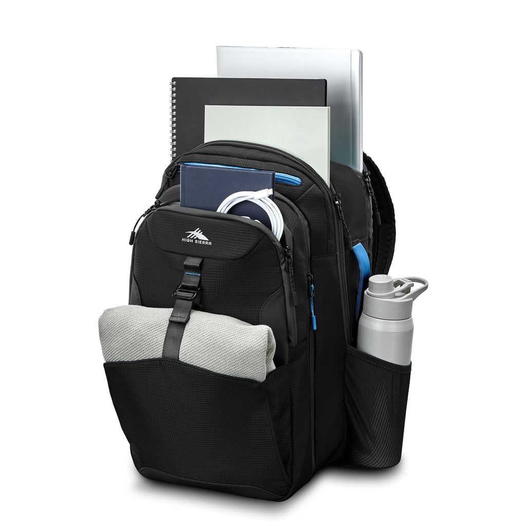 High Sierra Hi-Life 3-in-1 Convertible Backpack in the color Black/Blue.