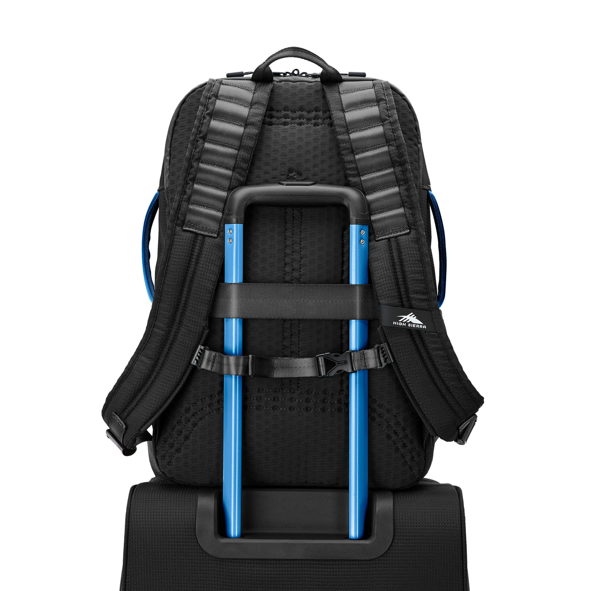 High Sierra Hi-Life 3-in-1 Convertible Backpack in the color Black/Blue.