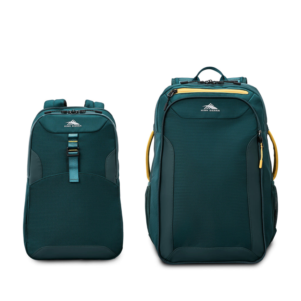 High Sierra Hi-Life 3-in-1 Convertible Backpack in the color Green/Yellow.