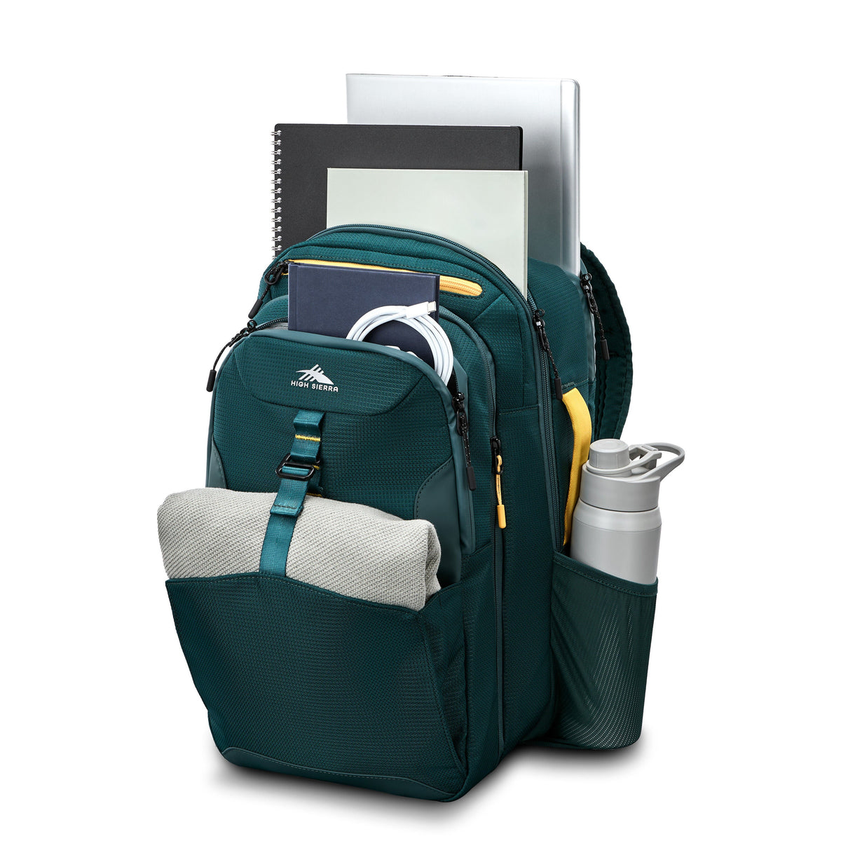High Sierra Hi-Life 3-in-1 Convertible Backpack in the color Green/Yellow.