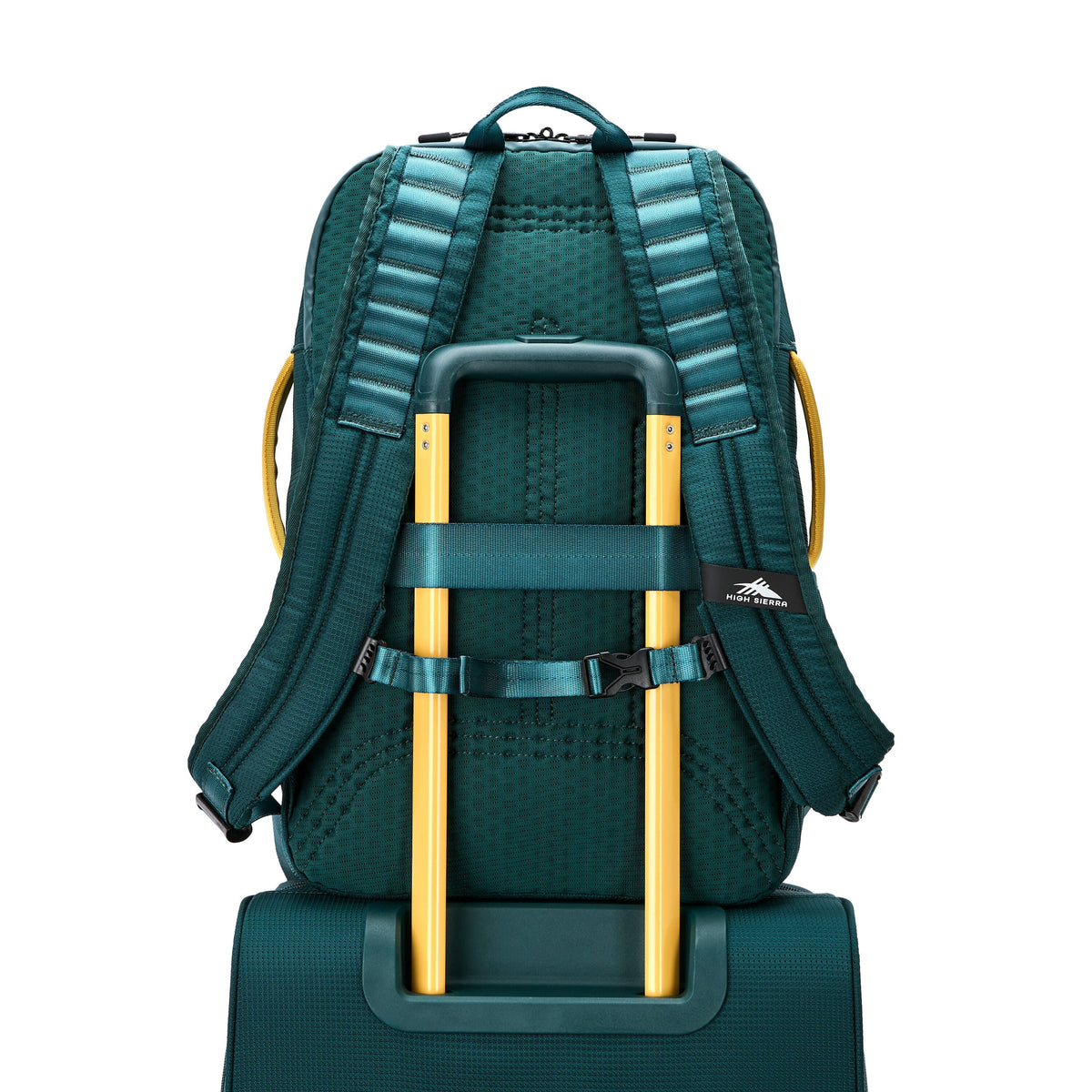 High Sierra Hi-Life 3-in-1 Convertible Backpack in the color Green/Yellow.