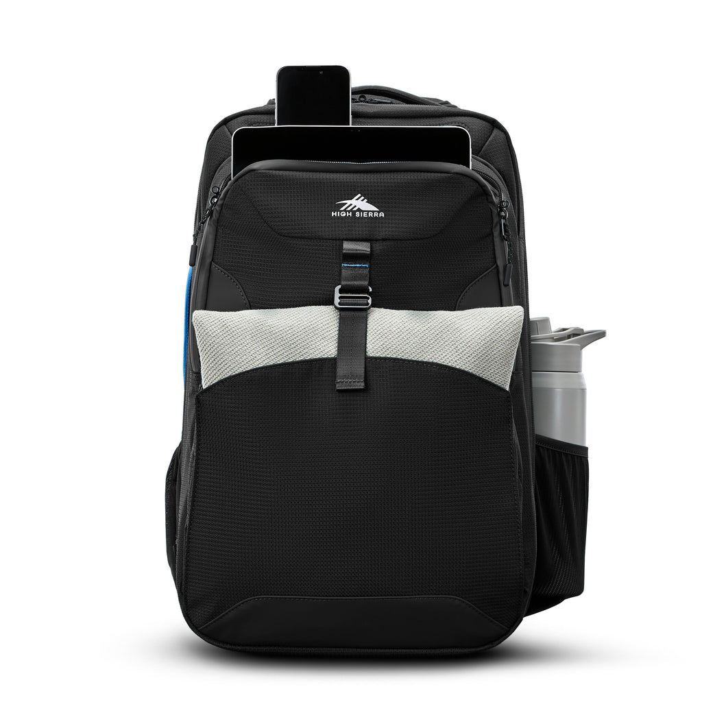 High Sierra Hi-Life 3-in-1 Convertible Wheeled Backpack in the color Black/Blue.