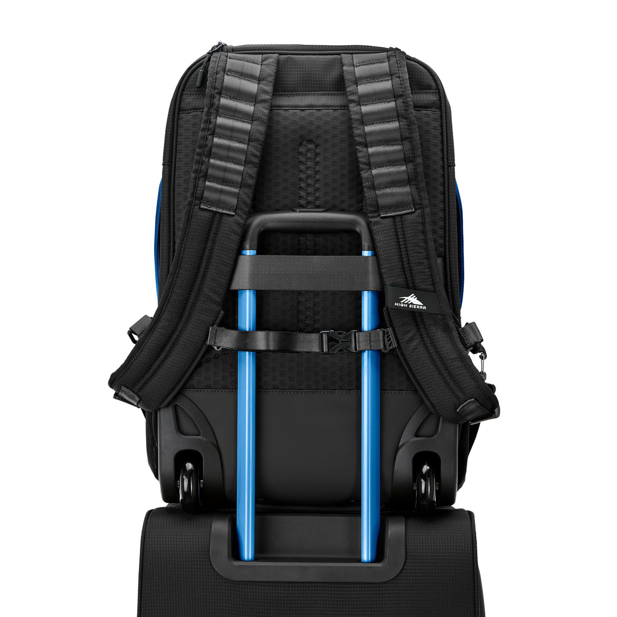 High Sierra Hi-Life 3-in-1 Convertible Wheeled Backpack in the color Black/Blue.