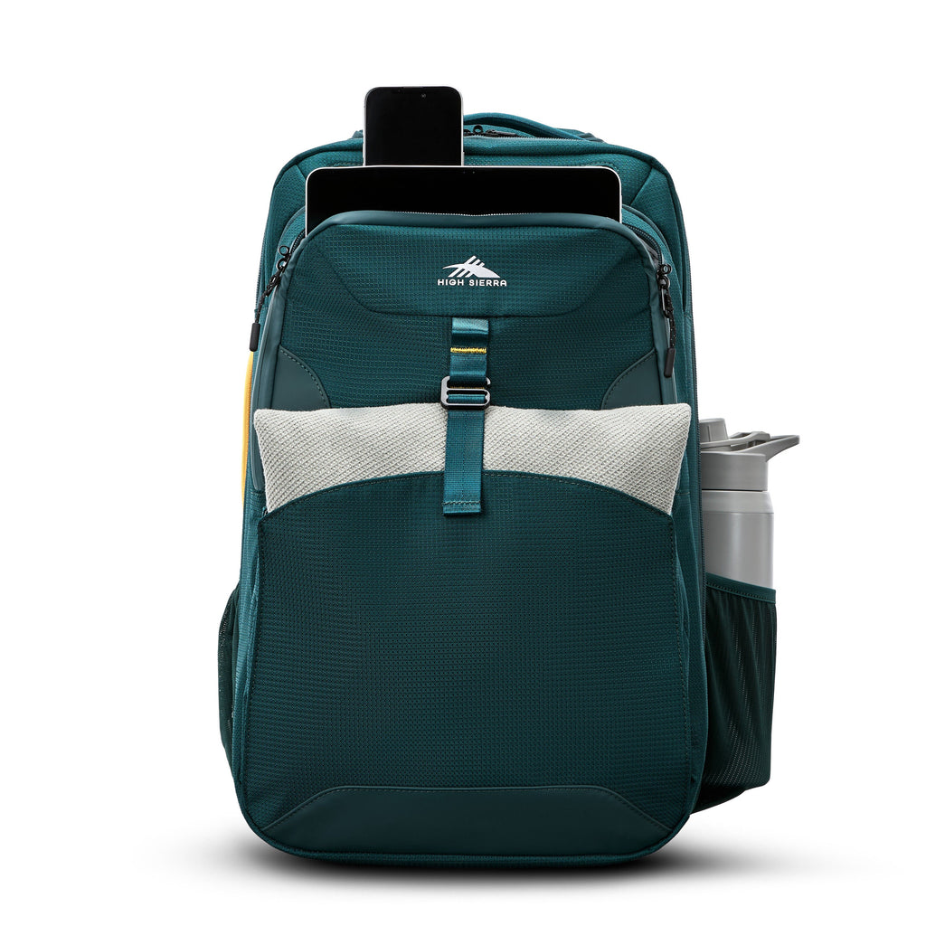 High Sierra Hi-Life 3-in-1 Convertible Wheeled Backpack in the color Green/Yellow.