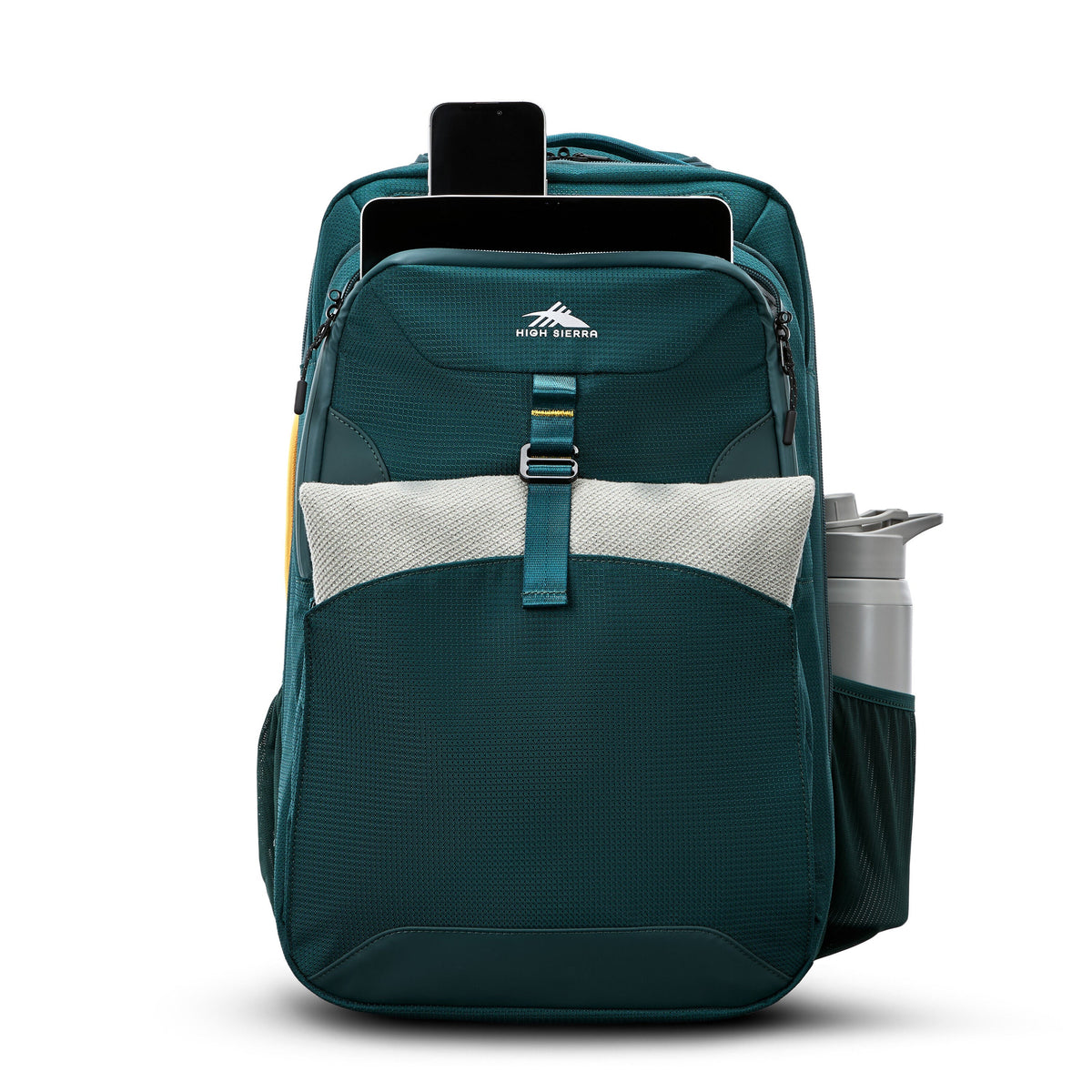 High Sierra Hi-Life 3-in-1 Convertible Wheeled Backpack in the color Green/Yellow.