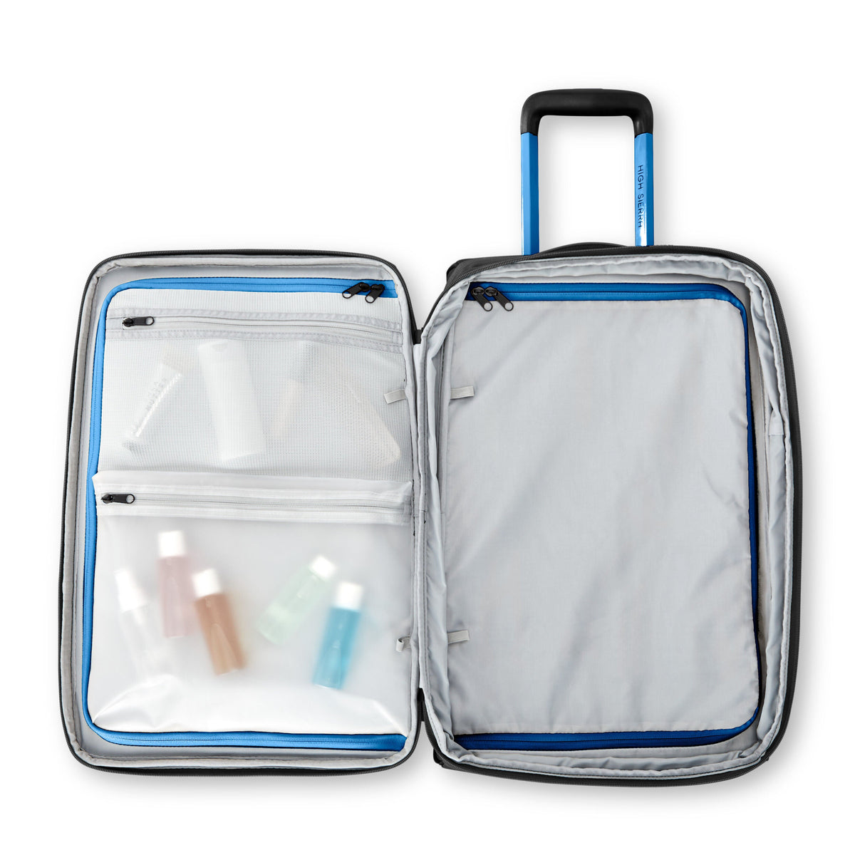 High Sierra Hi-Life Wheeled Duffle (22") in the color Black/Blue.