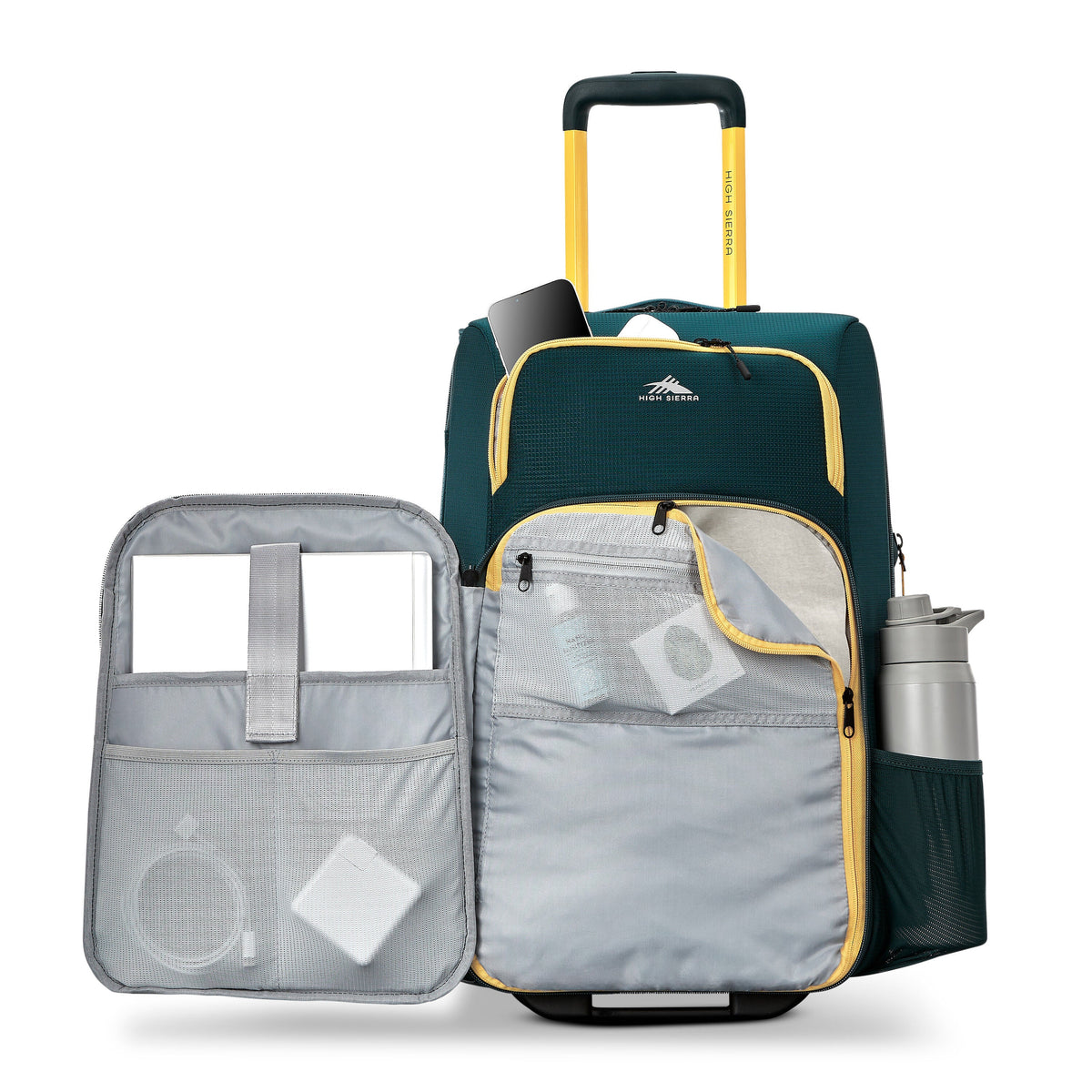 High Sierra Hi-Life Wheeled Duffle (22") in the color Green/Yellow.